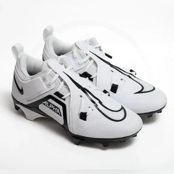 Nike Alpha Menace Pro 3 Low Football Cleats White FJ6843-100 Men's Sz 11.5